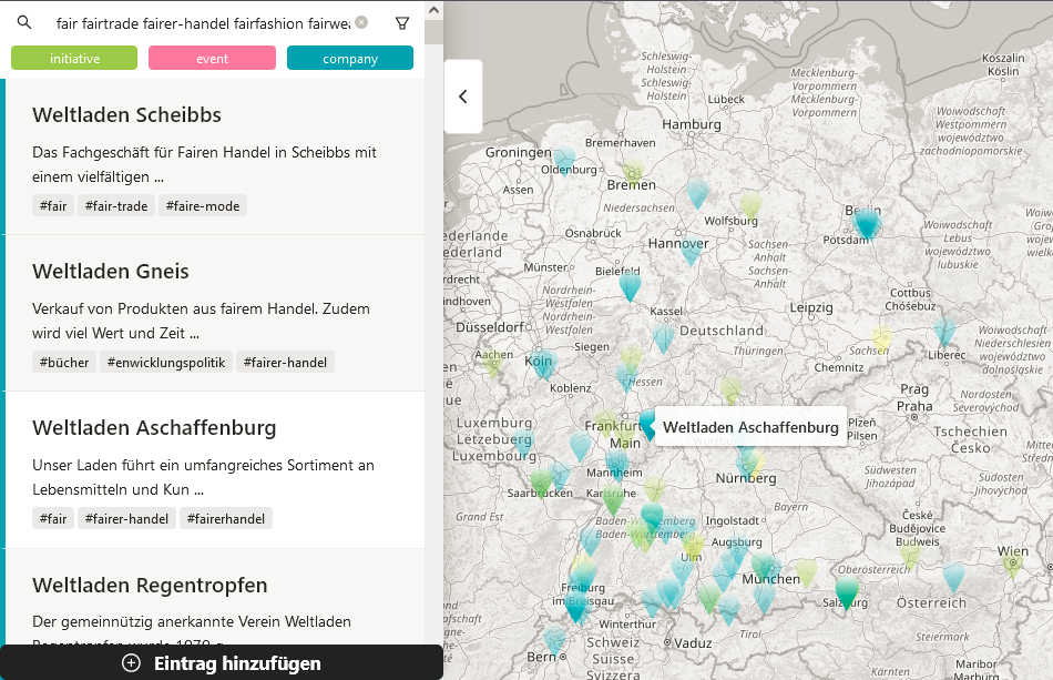 Fairtrade-Map: Karte des fairen Handels